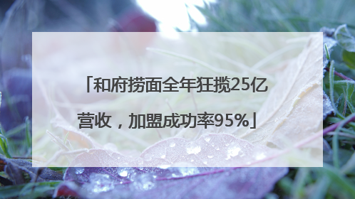 和府捞面全年狂揽25亿营收，加盟成功率95%