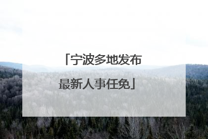宁波多地发布最新人事任免