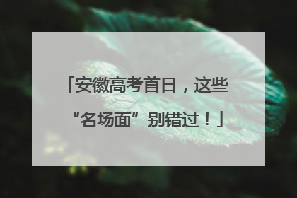 安徽高考首日，这些“名场面”别错过！