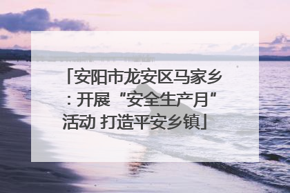 安阳市龙安区马家乡：开展“安全生产月”活动 打造平安乡镇