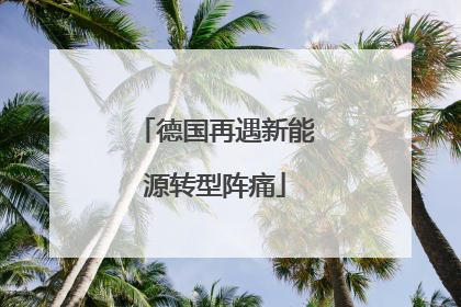 德国再遇新能源转型阵痛