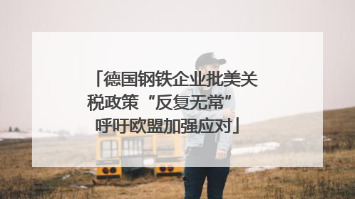 德国钢铁企业批美关税政策“反复无常” 呼吁欧盟加强应对