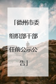 德州市委组织部干部任前公示公告