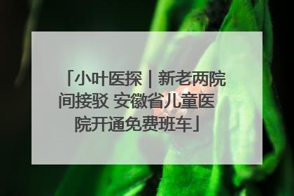 小叶医探｜新老两院间接驳 安徽省儿童医院开通免费班车