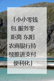 小小零钱包 服务零距离 东阳农商银行持续推进支付便利化