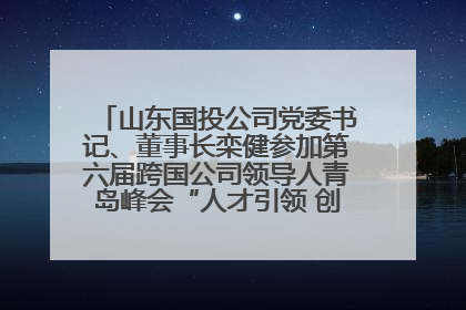 山东国投公司党委书记、董事长栾健参加第六届跨国公司领导人青岛峰会“人才引领 创新驱动”人力资源高质量发展对话会