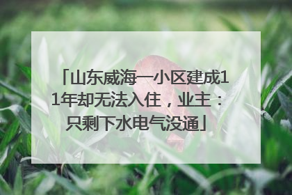 山东威海一小区建成11年却无法入住，业主：只剩下水电气没通