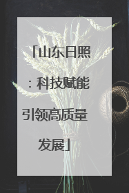 山东日照：科技赋能引领高质量发展