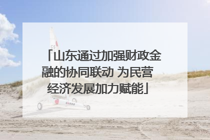 山东通过加强财政金融的协同联动 为民营经济发展加力赋能