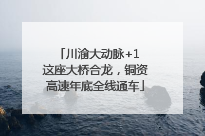 川渝大动脉+1 这座大桥合龙，铜资高速年底全线通车
