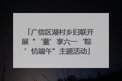 广信区湖村乡妇联开展“‘童’享六一‘粽’情端午”主题活动