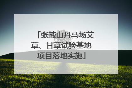 张掖山丹马场艾草、甘草试验基地项目落地实施