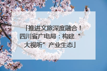 推进文旅深度融合！四川省广电局：构建“大视听”产业生态