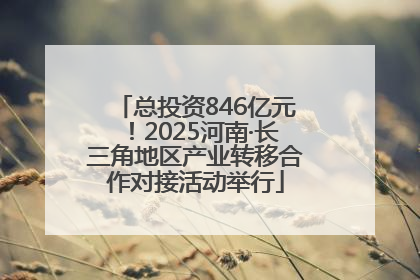 总投资846亿元！2025河南·长三角地区产业转移合作对接活动举行