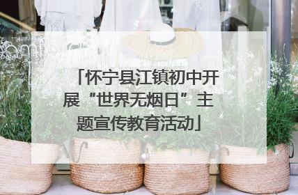 怀宁县江镇初中开展“世界无烟日”主题宣传教育活动