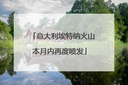 意大利埃特纳火山本月内再度喷发