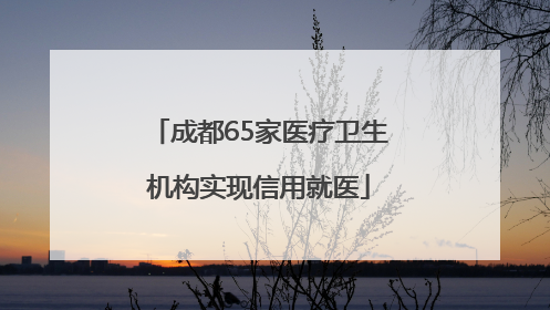 成都65家医疗卫生机构实现信用就医