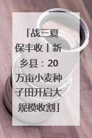 战三夏 保丰收丨新乡县：20万亩小麦种子田开启大规模收割