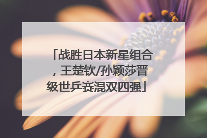战胜日本新星组合，王楚钦/孙颖莎晋级世乒赛混双四强