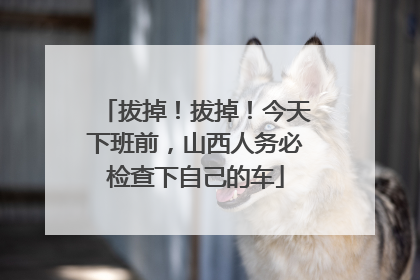 拔掉！拔掉！今天下班前，山西人务必检查下自己的车