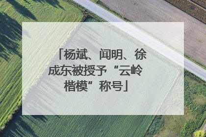 杨斌、闻明、徐成东被授予“云岭楷模”称号
