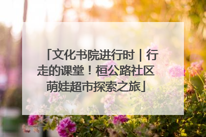 文化书院进行时｜行走的课堂！桓公路社区萌娃超市探索之旅