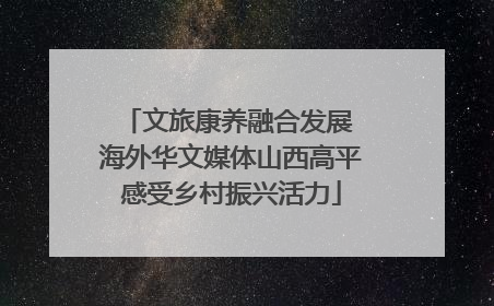 文旅康养融合发展 海外华文媒体山西高平感受乡村振兴活力