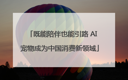 既能陪伴也能引路 AI宠物成为中国消费新领域