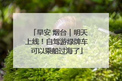 早安 烟台｜明天上线！自驾游绿牌车可以乘船过海了