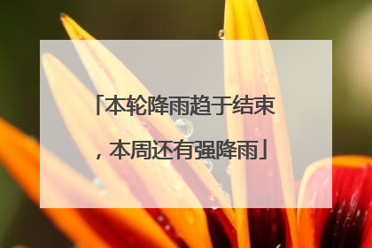本轮降雨趋于结束，本周还有强降雨