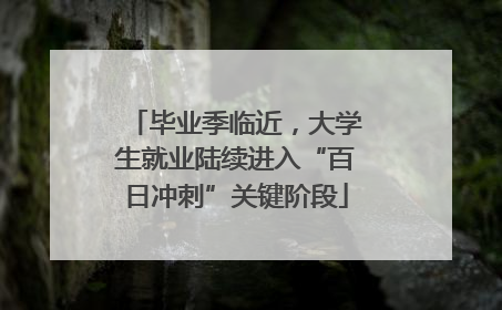 毕业季临近，大学生就业陆续进入“百日冲刺”关键阶段