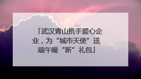武汉青山携手爱心企业，为“城市天使”送端午暖“新”礼包