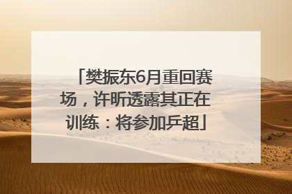 樊振东6月重回赛场，许昕透露其正在训练：将参加乒超