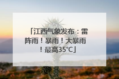江西气象发布：雷阵雨！暴雨！大暴雨！最高35℃