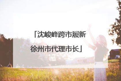 沈峻峰跨市履新徐州市代理市长