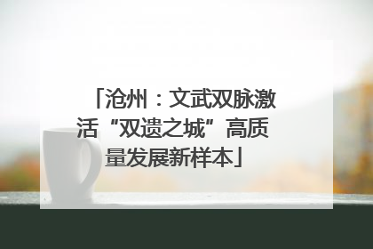 沧州：文武双脉激活“双遗之城”高质量发展新样本