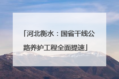 河北衡水：国省干线公路养护工程全面提速