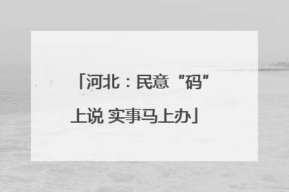 河北：民意“码”上说 实事马上办