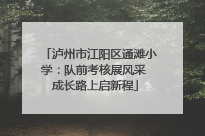 泸州市江阳区通滩小学：队前考核展风采 成长路上启新程