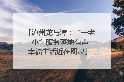 泸州龙马潭：“一老一小”服务落地有声 幸福生活近在咫尺