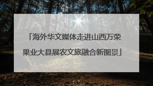 海外华文媒体走进山西万荣 果业大县展农文旅融合新图景