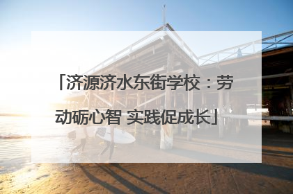 济源济水东街学校：劳动砺心智 实践促成长