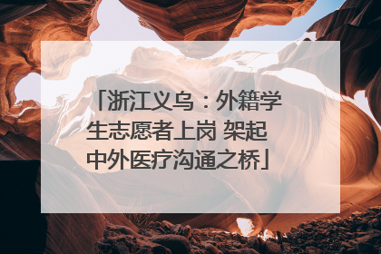 浙江义乌：外籍学生志愿者上岗 架起中外医疗沟通之桥
