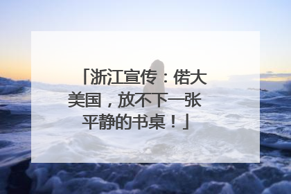 浙江宣传：偌大美国，放不下一张平静的书桌！