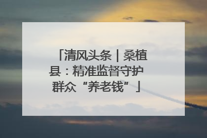 清风头条｜桑植县：精准监督守护群众“养老钱”