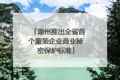 湖州推出全省首个童装企业商业秘密保护标准