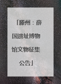 滕州：薛国遗址博物馆文物征集公告