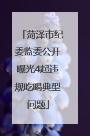 菏泽市纪委监委公开曝光4起违规吃喝典型问题