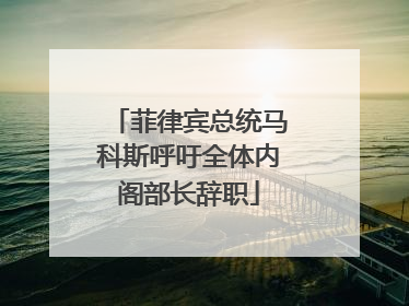 菲律宾总统马科斯呼吁全体内阁部长辞职