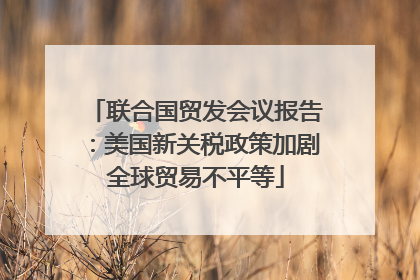 联合国贸发会议报告：美国新关税政策加剧全球贸易不平等